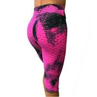 

NEW Brazilian High Waist Tie - Dye Anti Cellulite Textured Sports Capri Leggings