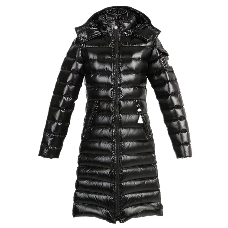 

Casacas Designer Brand Moncleys Glossy Detachable Puff Jacket Chamarra Abrigos Mujer Long Winter Coats Moncleres, Black