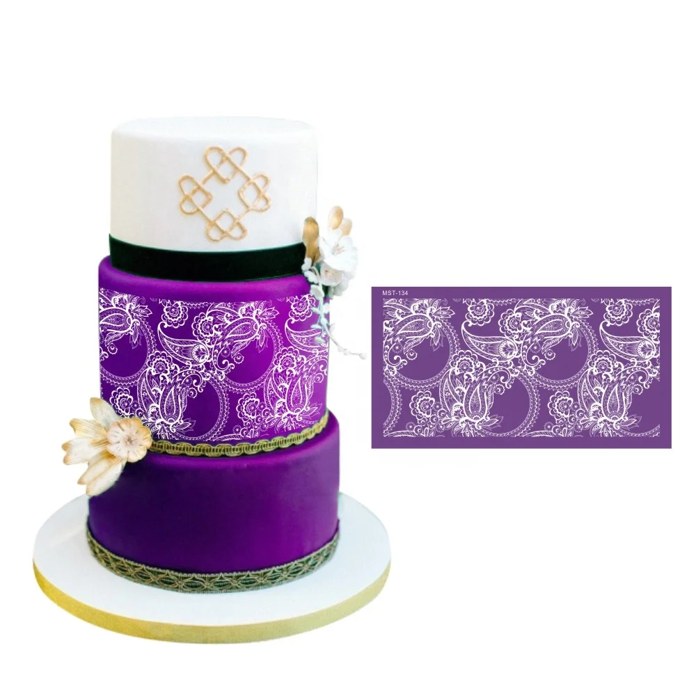 

AK Flower Cake Stencil Lace Mesh Stencils For Wedding Cake Border Stencils Fondant Mould Cake Decorating Tools