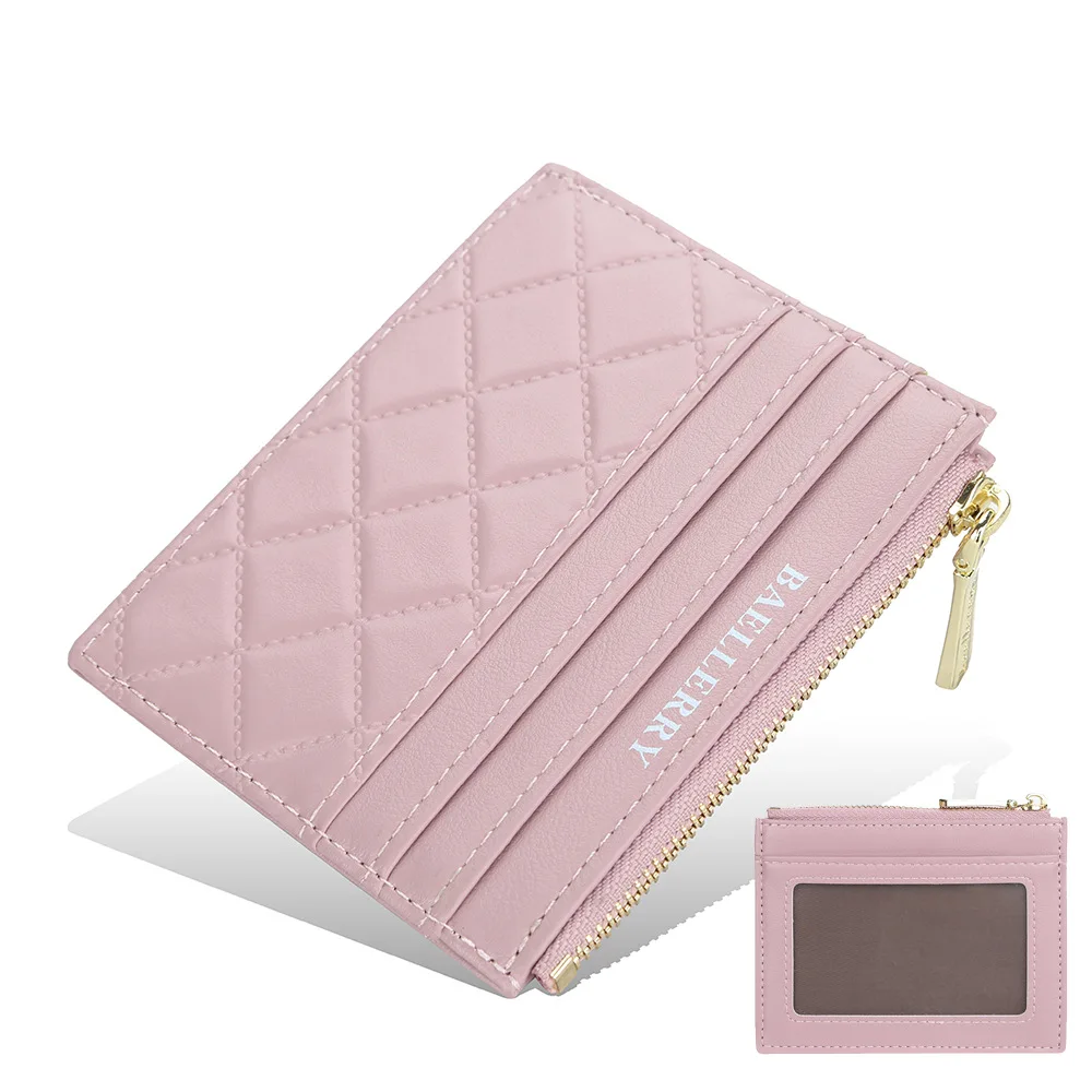 

Baellerry New Style Fashion Customize PU Leather Short Card Wallet With Zipper Bag For Women,Lady Coin Purse Card Holder Case, 7 colors