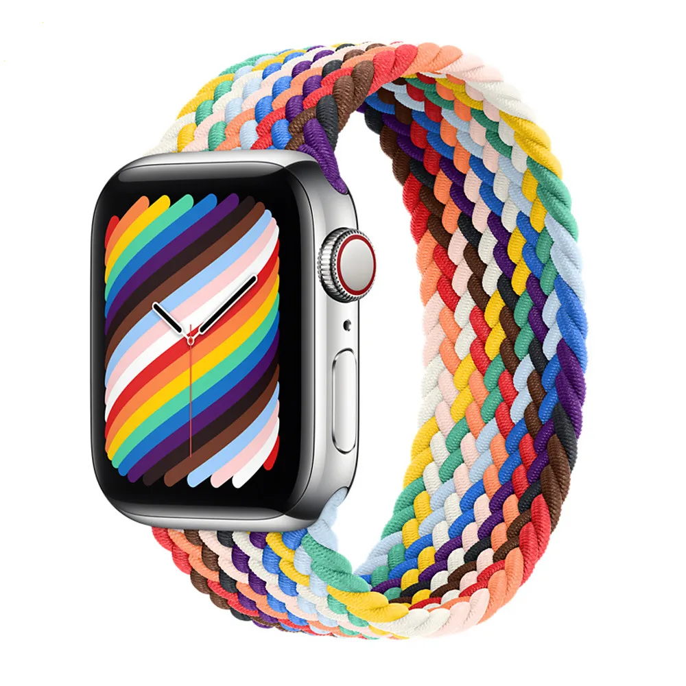 

Nylon Fabric Strap Series 7 6 5 4 Belt Bracelet Elastic Braided Watch Band For Apple watch se 44mm 40mm 38mm 42mm, Multi colors