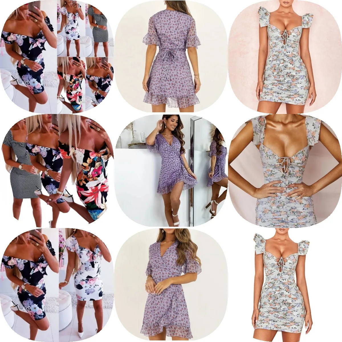 

Women Boho Floral Dress Chiffon Summer Party Evening Beach Mini Dress Sexy Women Clothes Off Shoulder Sundress