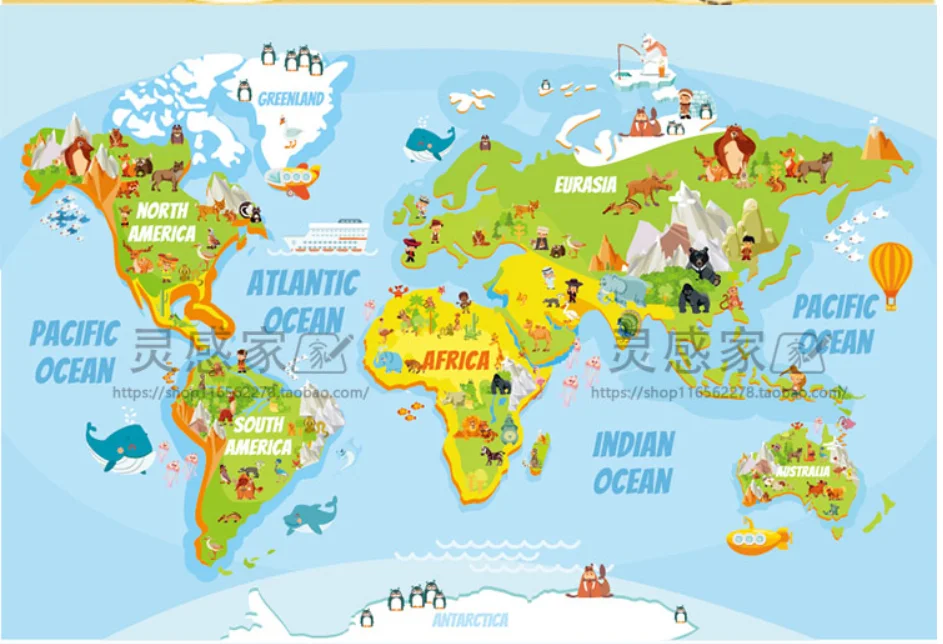 
High-end waterproof customized world map banner poster for office 