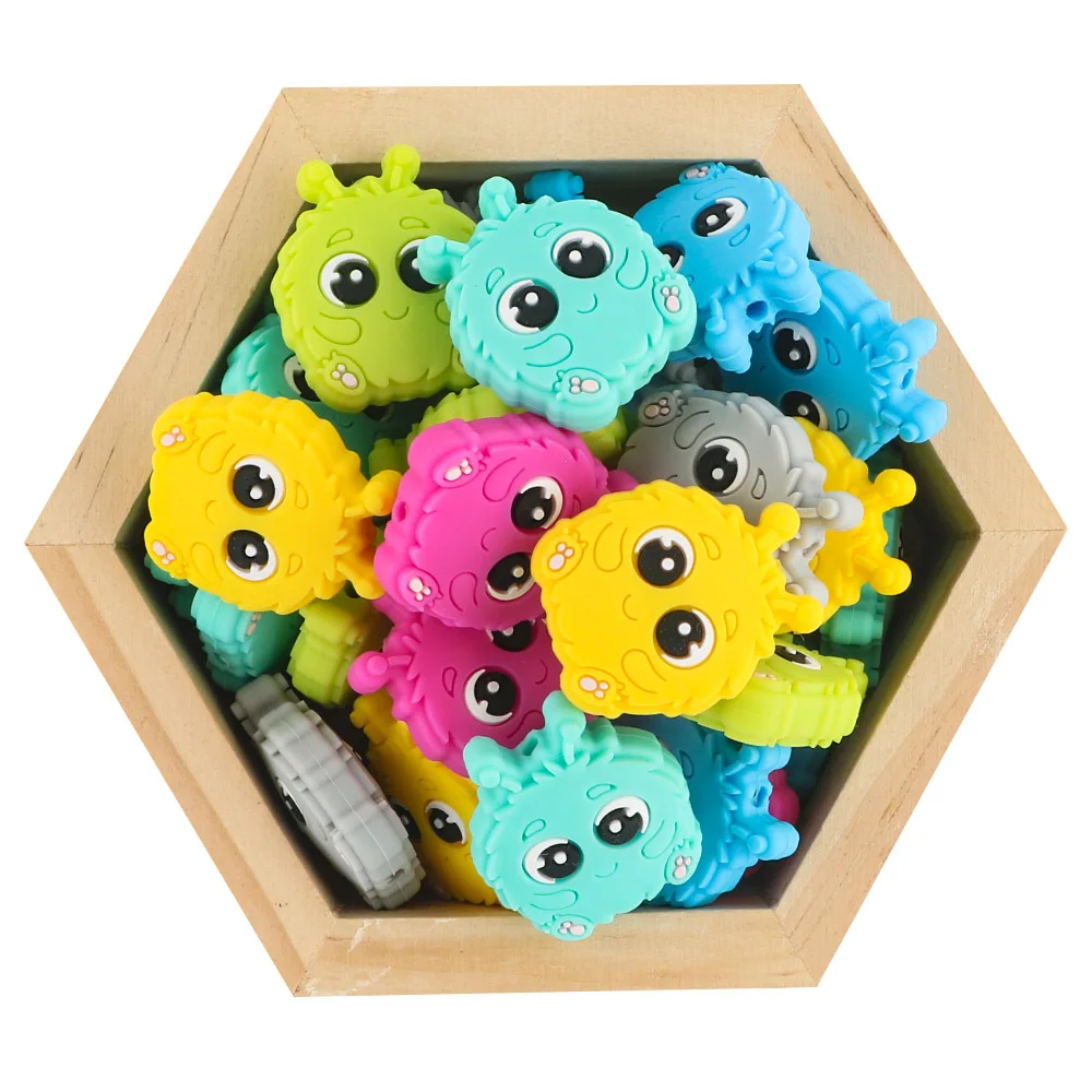 

Kovict New cute Hairball monster shape baby teething Toy silicone focal beads for pens making silicone focal beads