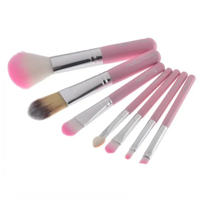 

Professional 7PCS portable Pink kitty Makeup Brushes Set for Liquid Foundation