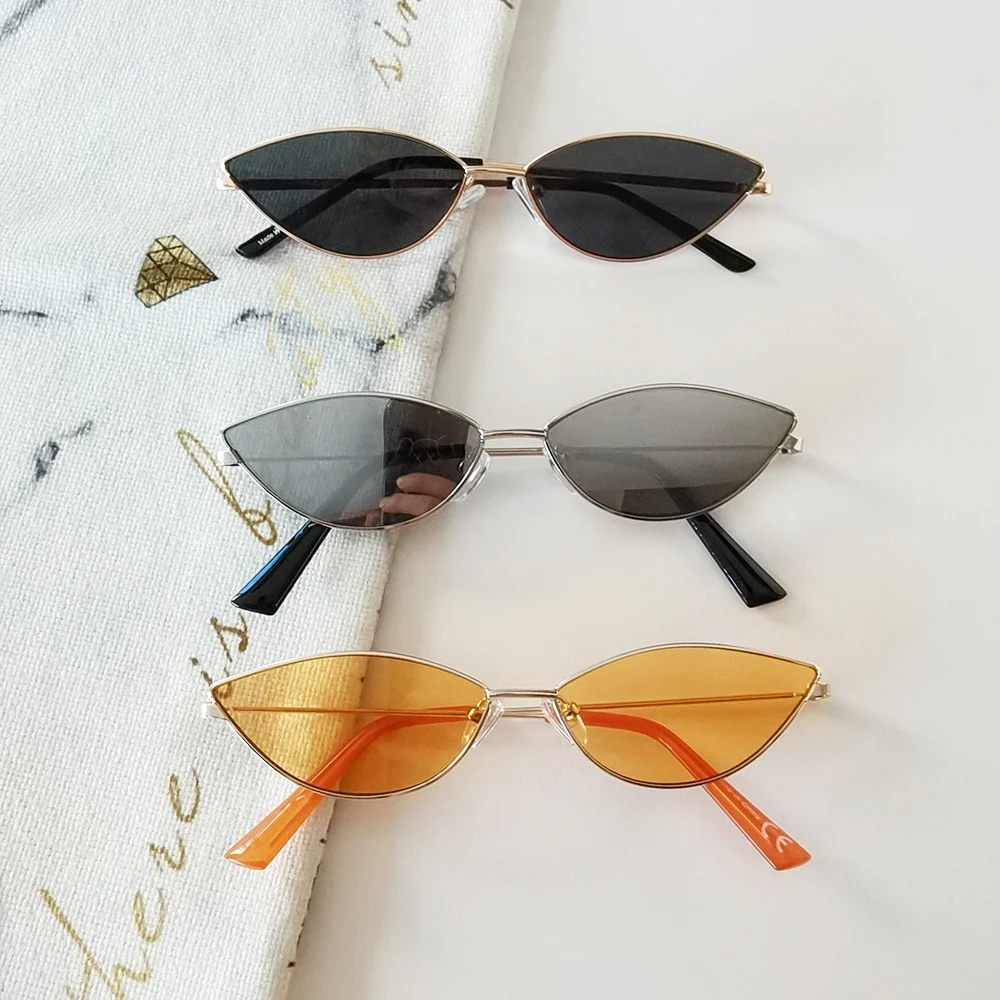 

HM18095 New Vintage Black Cat Eye Sunglasses Women Fashion Brand Designer Mirror Small Frame Cateye Sun Glasses Shade