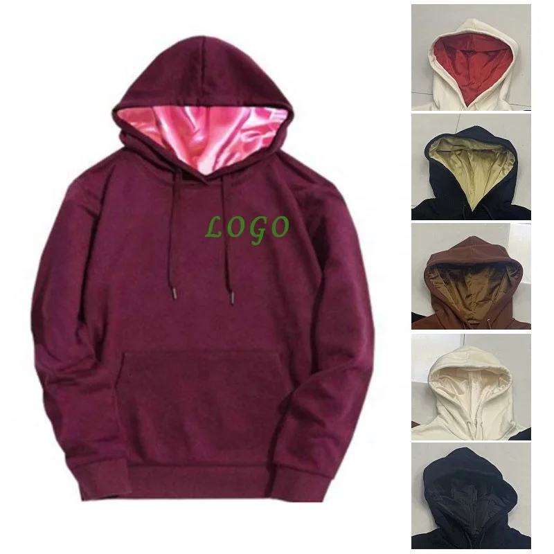 

Wholesale 2020 Autumn Winter New Arrivals Custom Fashion Silk Satin Lined Mans Hoodies, Customized color