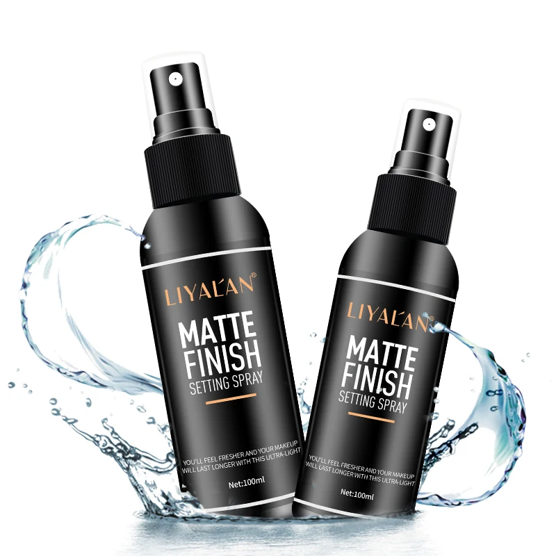 

LIYALAN OEM/ODM Custom Private Label liyalan all natural matte extract Hydrating face Skin setting spray makeup, Black
