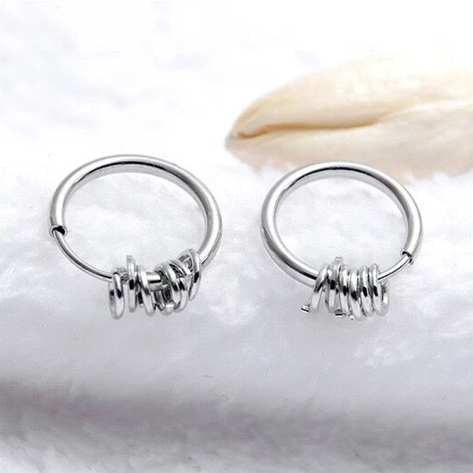 

Hip Hop Stainless Steel Unisex Circle Earrings Round Hoop Earrings