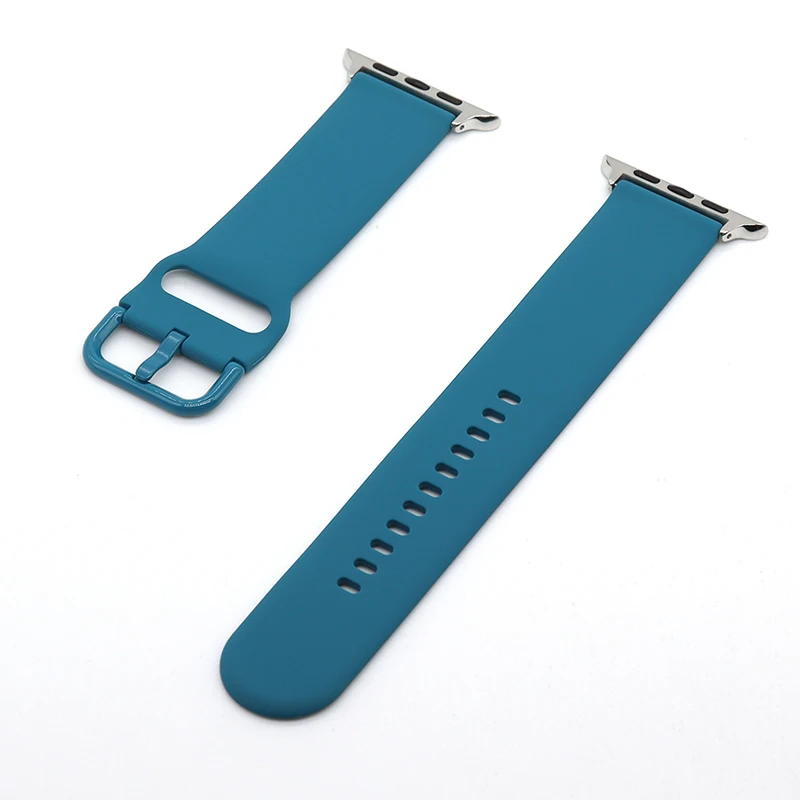 

Silicone Color Steel Watch Band For Apple Watch Series 6 SE 5 4 3 2 Man Women Sport Wrist Strap for iWatch 38mm 40mm 42mm 44mm