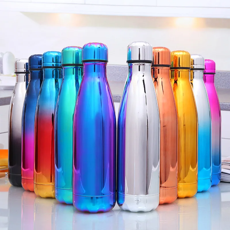 

Feiyou Custom logo OEM 500ml Water Double Wall Bottle Stainless Steel Cola Shaped Thermos Metal Reusable Sports Bottles, As picture