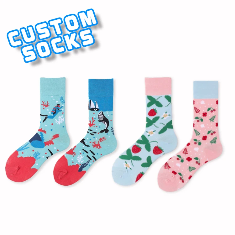 

OEM Funny Cotton Pilates Happy Ankle Make Women Athletic Basketball Glitter Print Long Designer Packaging Box Custom Socks, Custom color