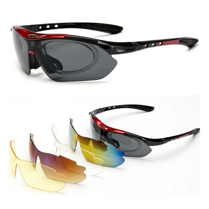 

Sunglasses Sport Uv400 Men Sports 5 Lens Cycling Sun Glasses