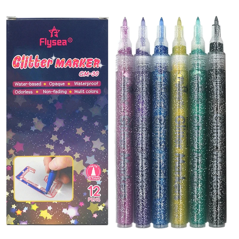 New Special Design Waterproof Fine Highlighter Marker Pens Water-Based Pigment Ink Smooth Writing Set for Highlight Character