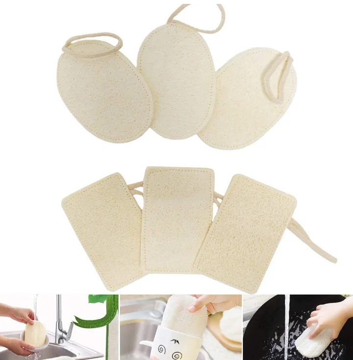 Natural Dish washing Scrub Kitchen Sponge Scourer Natural Loofah eco friendly loofah