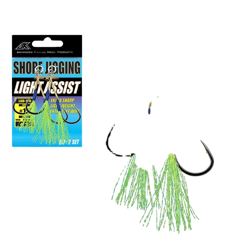 

Hot Selling JK UV Double Assist Hook Set 100% Kevlar assist cord For Saltwater Fishing