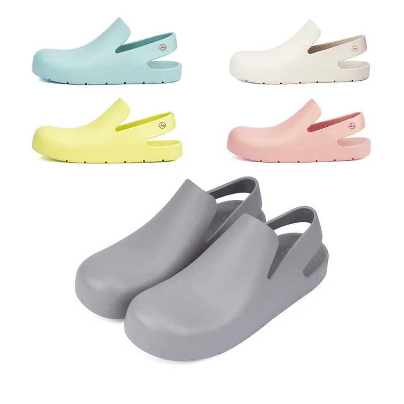 

Custom Brands Simple Lightweight Girl's EVA PVC Flat Slippers Outdoor Slides Sandals Nurse Shoes Garden EVA Clogs For Women