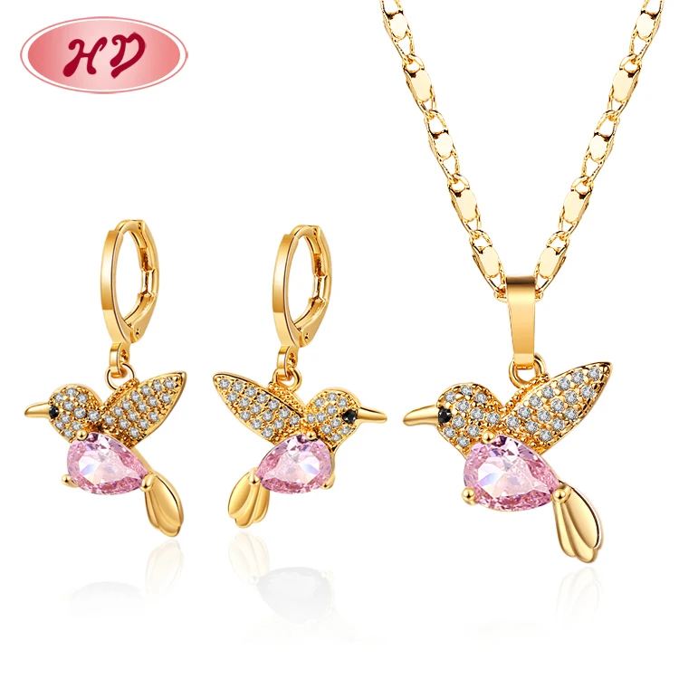 

2023 Hot Sale Wholesale Fashion Jewelry 18K Gold Plated Aaa Zircon Women Elephant Jewelry Sets For Ladies