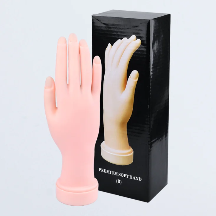 

Jinyi Beginners Training Movable Silicone Prosthetic Flexible Nail Art Rubber Hand Model Practice Artificial Hands Mannequin