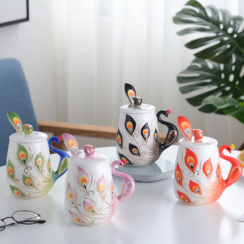 

Colored enamel underglaze colour Ceramic Office cup 550ML Big size mugs sublimation