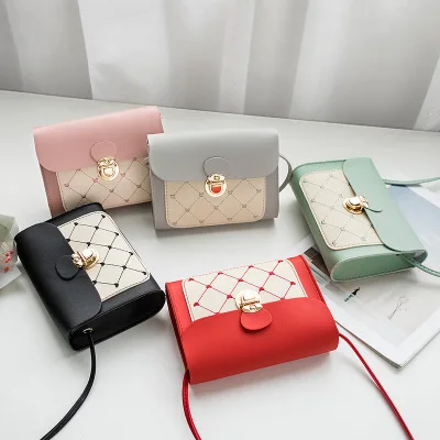 

B10059 2020 color matching mini women wholesale hand bags women handbag luxury designer handbags, Red, gray, green, black, pink, deep green