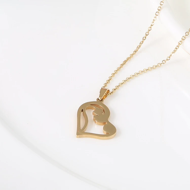 

XuQian 2021 Personalized Stainless Steel Heart Necklace for Girls