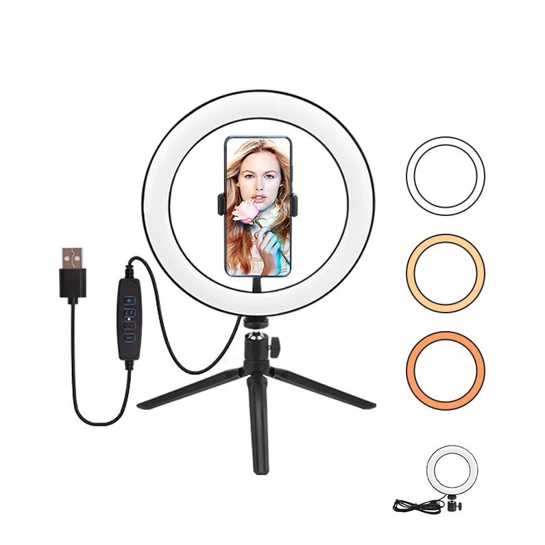 

10 Inch Led Circle Selfie Ring Light Photographic Lighting Tiktok LED Youtube Live Show Stand Video Studio adjustable