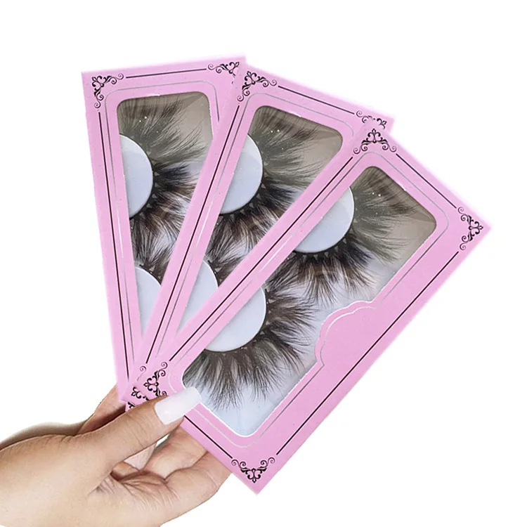 

Mink Eyelash Vendor Boxes Bulk 25mm Real mink eyelashes wholsale 5d Pink Paper Lashbox Pakcaging, Real black