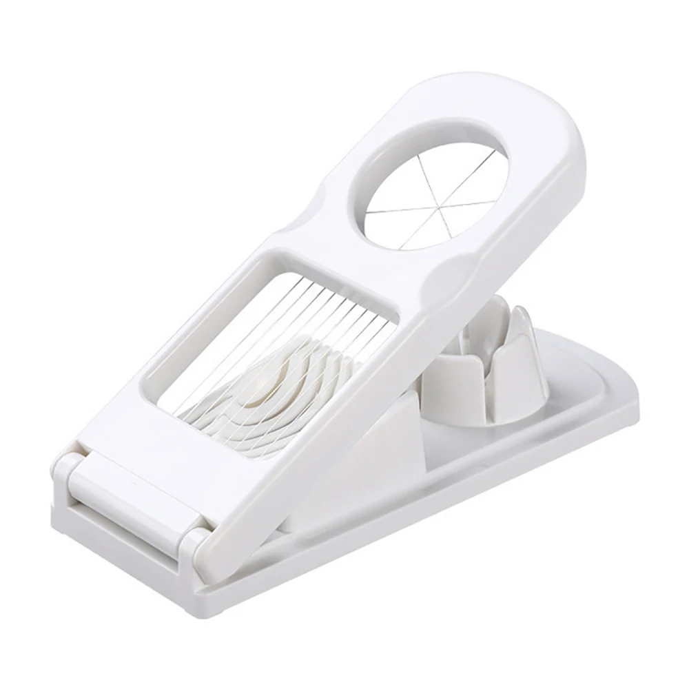 

2 In 1 Egg Cutter Fruit Cutter Egg Slicer Stainless Steel Fruit Slicer For Kitchen Use, White