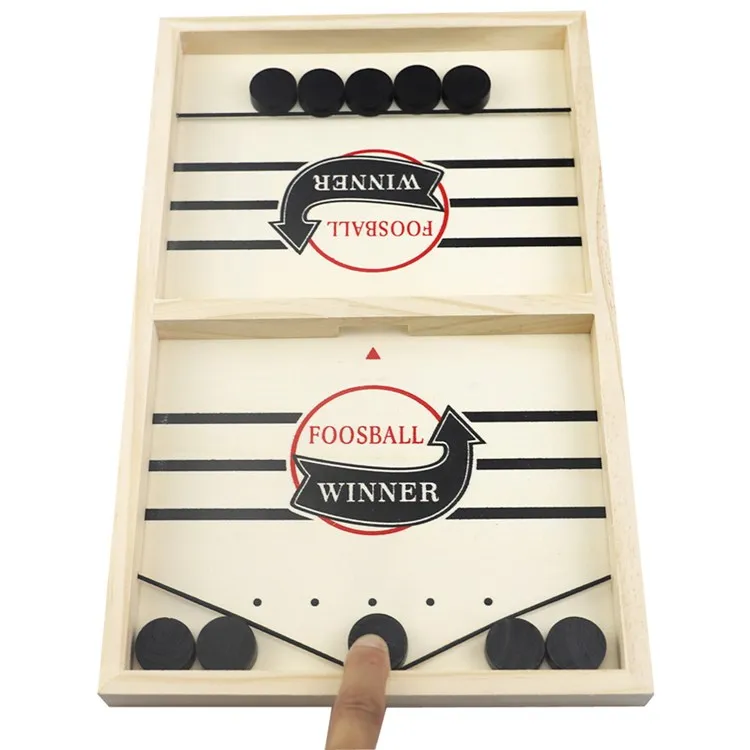 

Bumper Bouncing Chess Paced Winner Foosball game for Kids & Adults Fast Sling Puck Wood Board Fast Sling Puck Game Desk Toy, Black and white