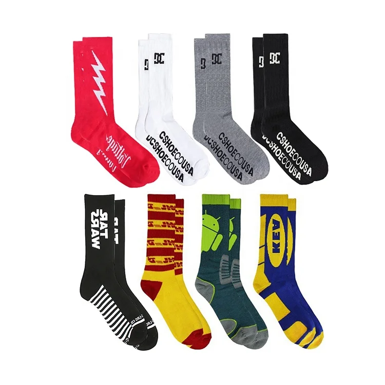 

Factory Supply Embroidered Design Pattern Cotton Crew Custom Sock Custom Socks With Logo For Unisex, Stock design or custom design