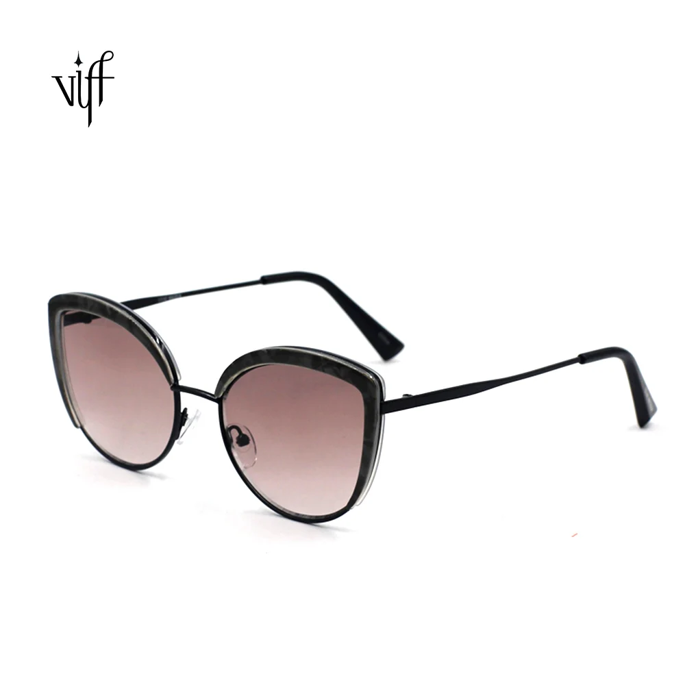 

VIFF HM18257 China factory 2021 new fashion half rim cat eye sun glasses women custom shades wholesale brand designer cateye, Custom colors