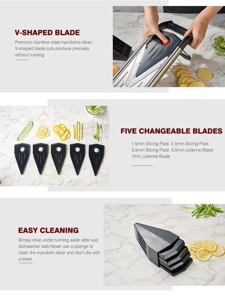 High Quality Adjustable Stainless Steel Mandolin Slicer For Vegetables