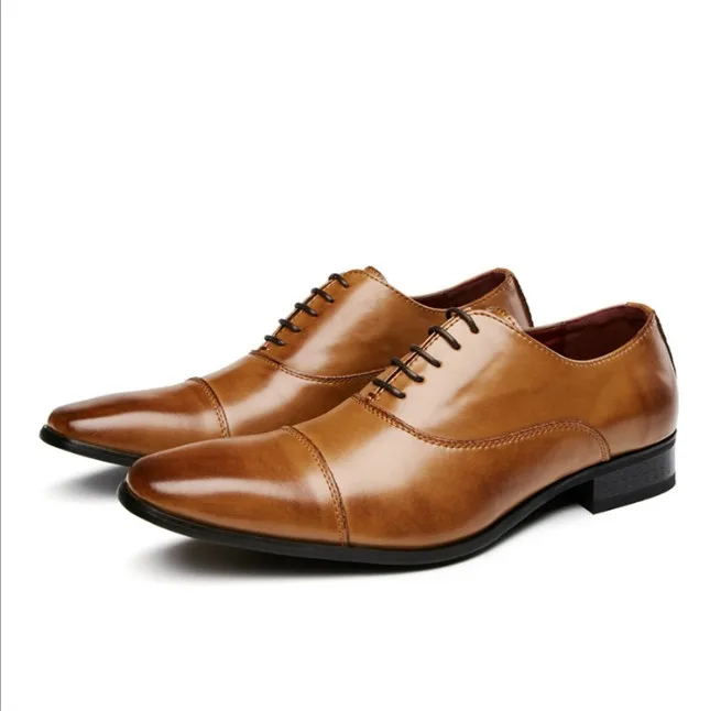 

2020 Paire De Chaussures Homme en Cuir New Leather Shoes Men's Fashion Shoes Pointed Toe Business Dress Men's Shoes Lederschuhe, White/black/yellow