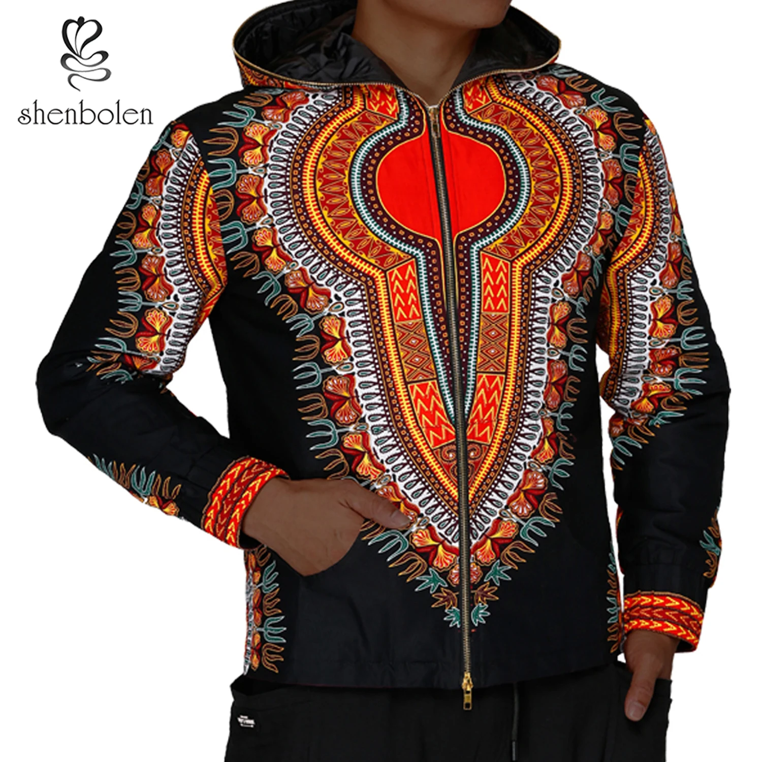 

Premium Quality African Pattern Print Wax Prints Fabric Winter Coat For Men Jackets