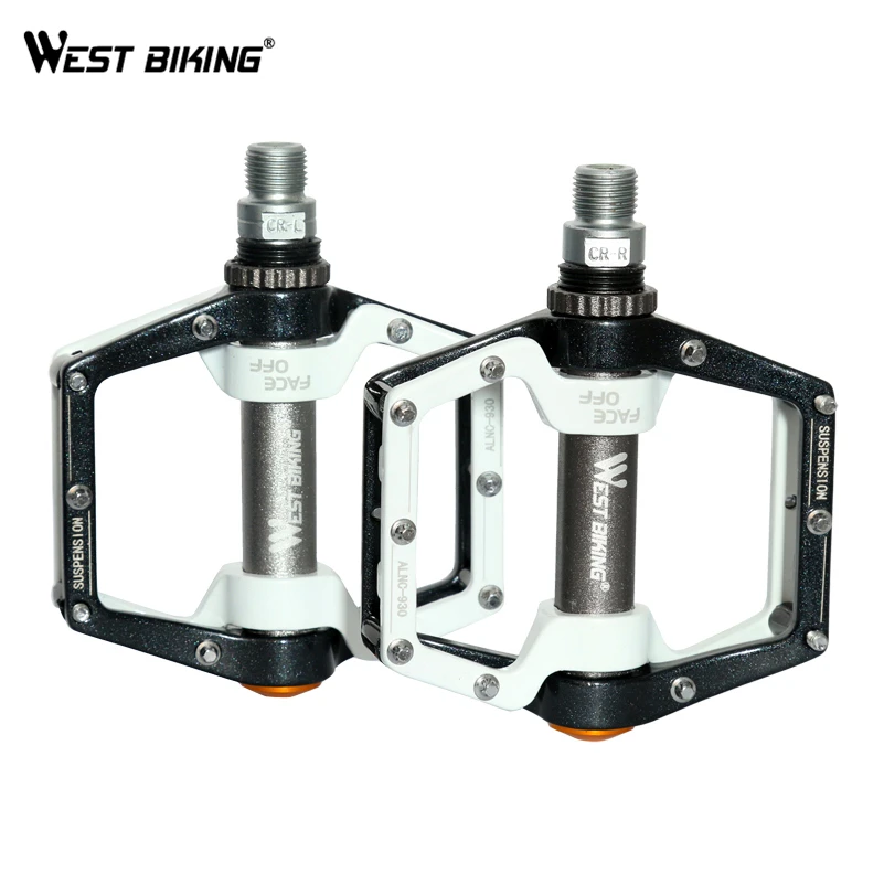 

WEST BIKING Cycling Pedals Fixed Gear MTB BMX Bicycle Pedals 9/16" Foot Pegs Outdoor Sports DHCrank Mountain Bike Bicycle Pedal, White red / black white