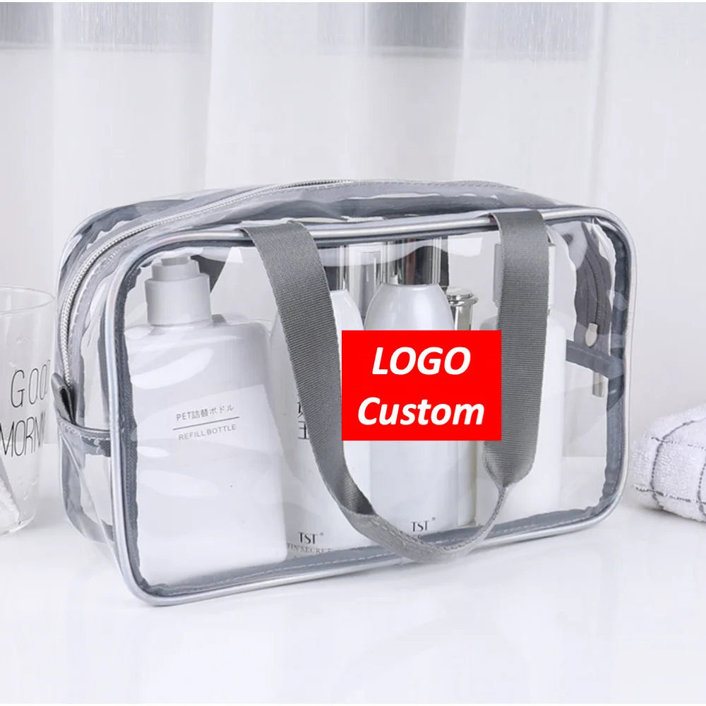 

Low MOQ LOGO customized wholesale travel cosmetics square bag