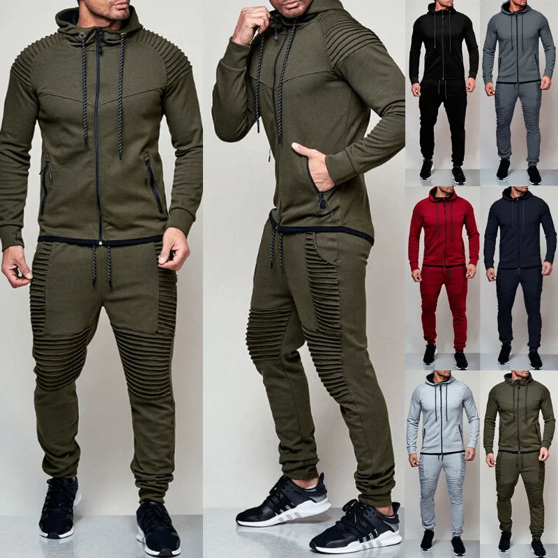 

High quality cotton plain slim fit sport hoodie clothing exercise eco friendly men running tracksuit, Customized colors