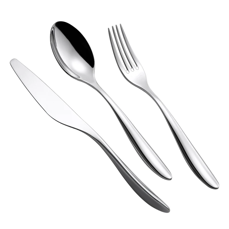 

Excellent stainless steel cutlery flatware set with curved handle
