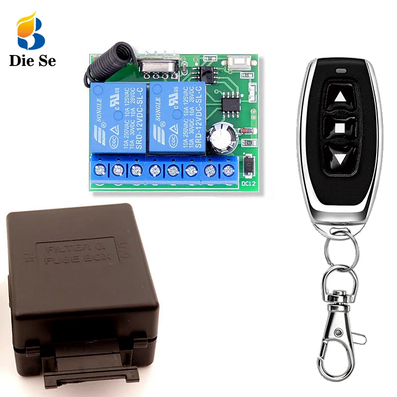 

433mhz universal wireless remote control switch motor 9v to 12v dc controller reverse forward 12v remote control switch