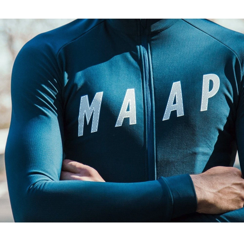 

2021 MAAP Spring summer men long sleeve cycling jersey top quality bicycle racing jersey black blue cycling maillot ciclismo customize
