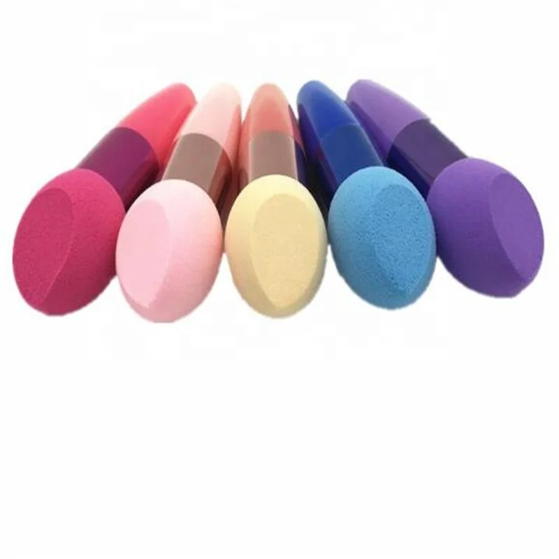 

Mushrooom Head Beveled Makeup Sponge Brush Foundation Handle Beauty Cosmetic Blender, Rose/blue/purple/pink/orange/green