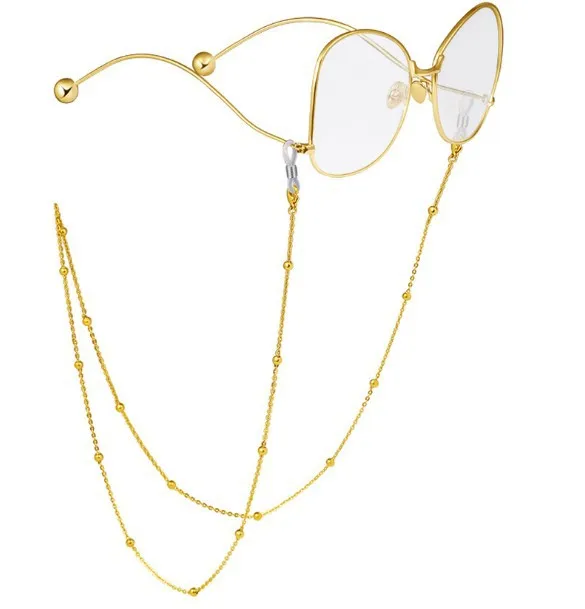

2021 Fashion Stainless Steel bead Metal Link Chain Sunglasses Strap Holders Eyewear Masking Chain