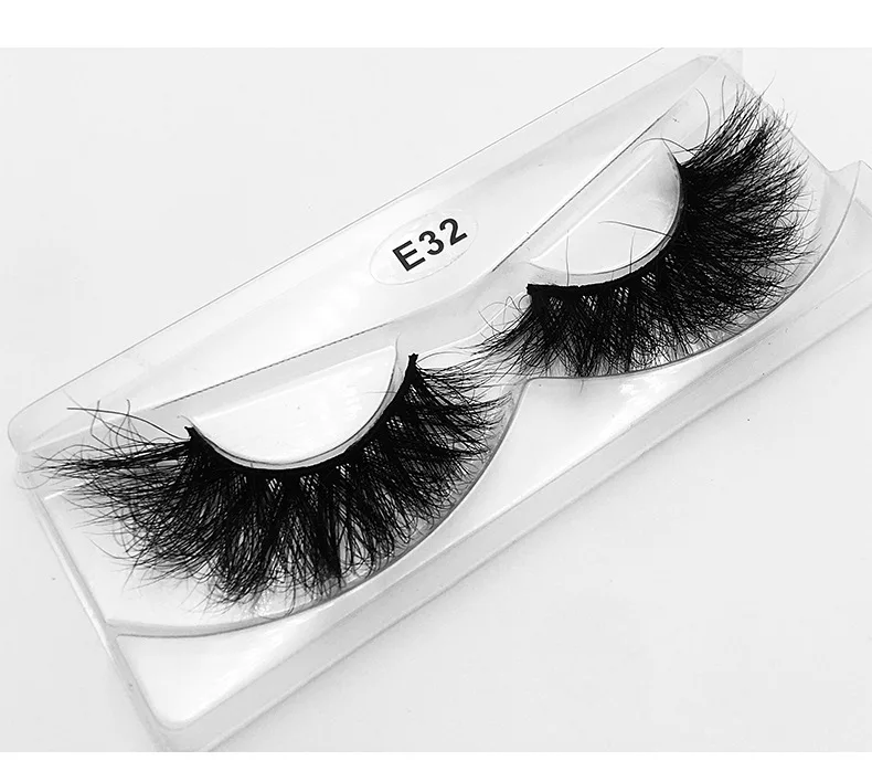 

Wholesale E series 32 style Good Quality fluffy 3D 100% handmade real Mink lashes Natural Soft eyelashes, Black