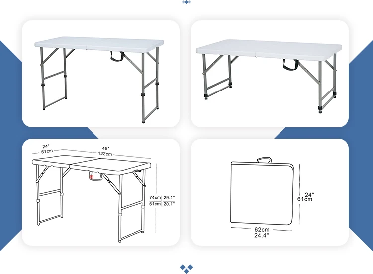 Wholesale Custom 6ft 4ft Plastic Round Folding+tables Folding Dining