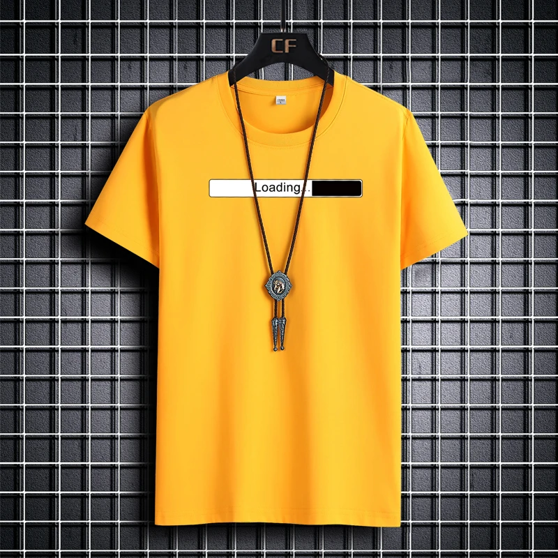

2021 Men's Loading And Trilateral Logo 100% Cotton Plue Size T Shirt