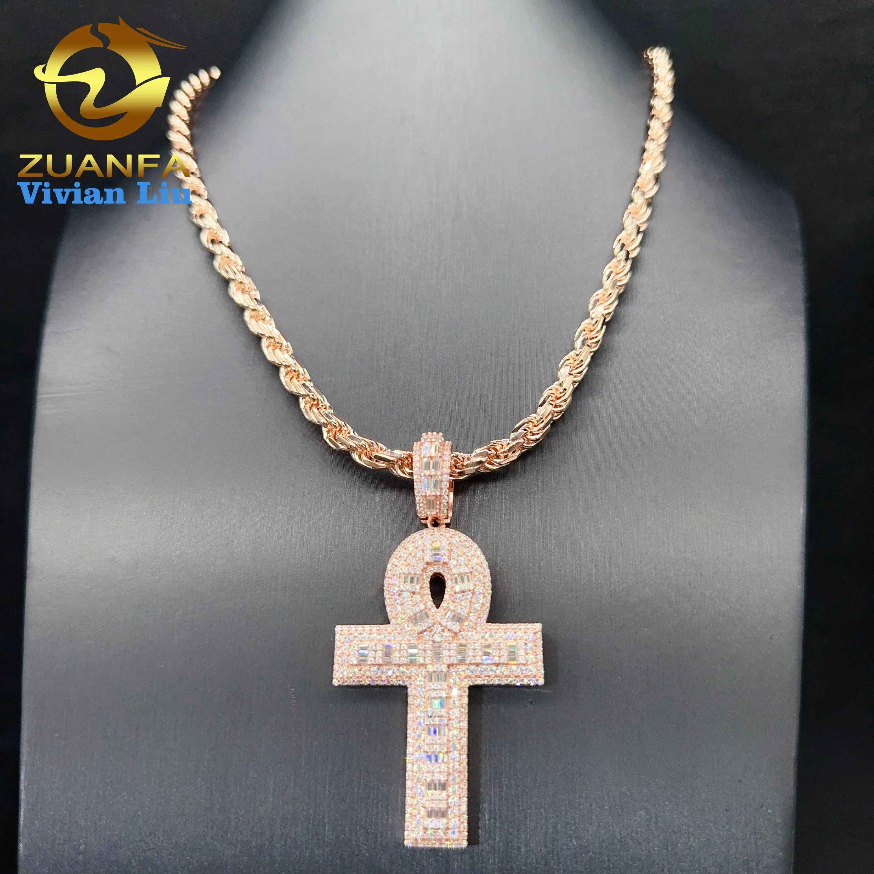 

Rapper iced out 925 sterling silver luxury hip hop vvs moissanite custom chain Pendant