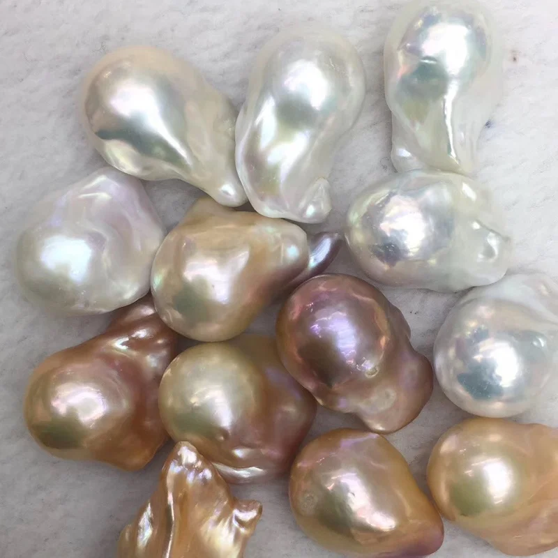 

Factory price 15mm Baroque pearls big size irregular shape freshwater pearl 2A quality white color for Pearl Pendant