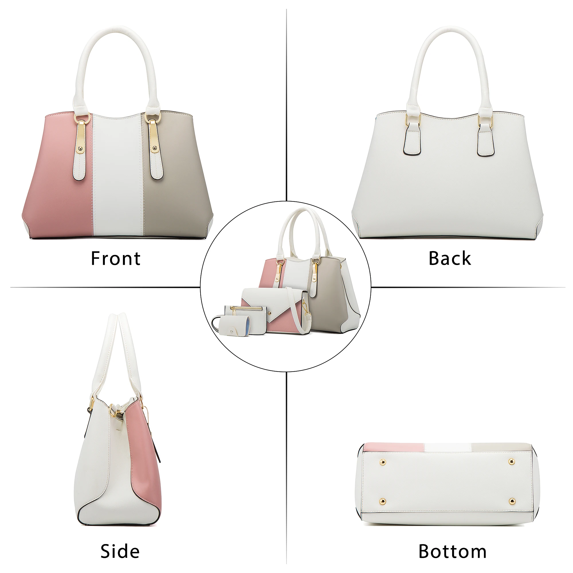 

2021 High Quality Custom Logo Fashion Design 3 In 1 Set Luxury purses and handbags for women