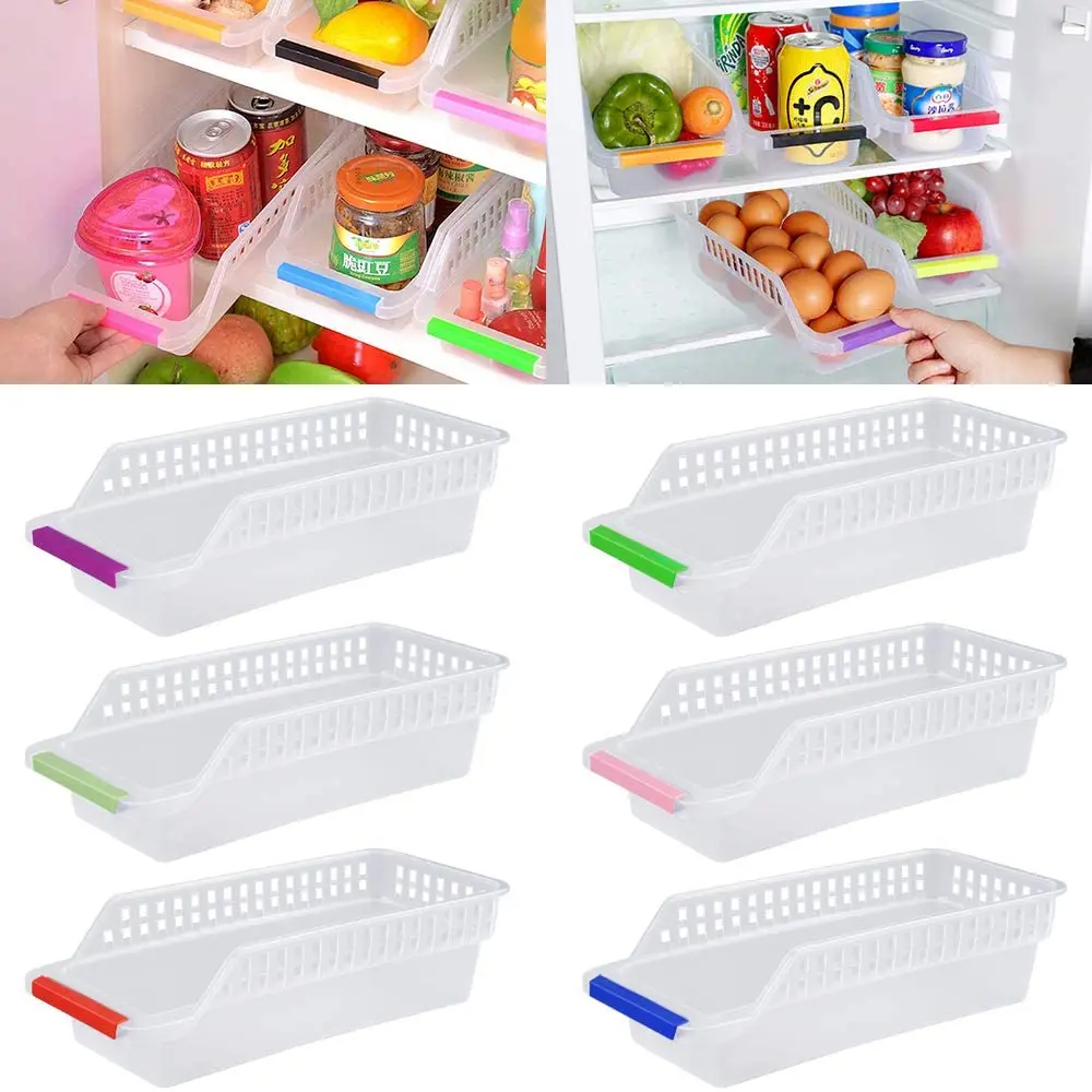 

Fruit Handled Kitchen Collecting Box Basket Rack Stand Basket Container Refrigerator Storage Organizer, Customized color